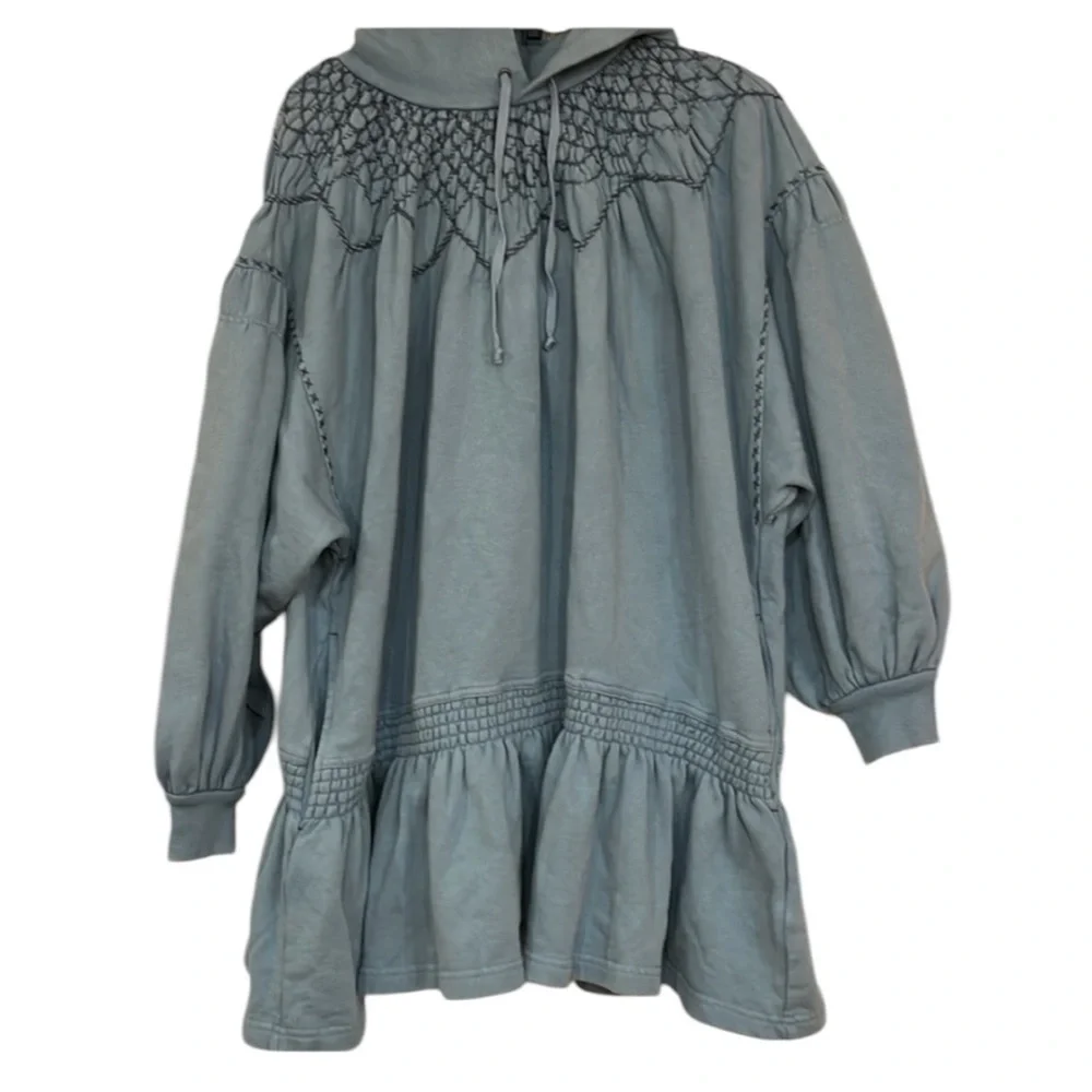 NWT Free People Marty Smocked Mini Dress Sz L